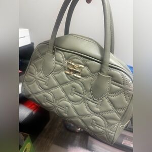 Sam Edelman Elisa Monogram Quilt Satchel bag in green